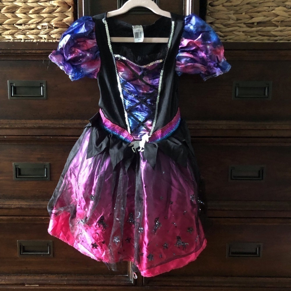 Kids Unicorn Witch Costume In Size S (4-6)